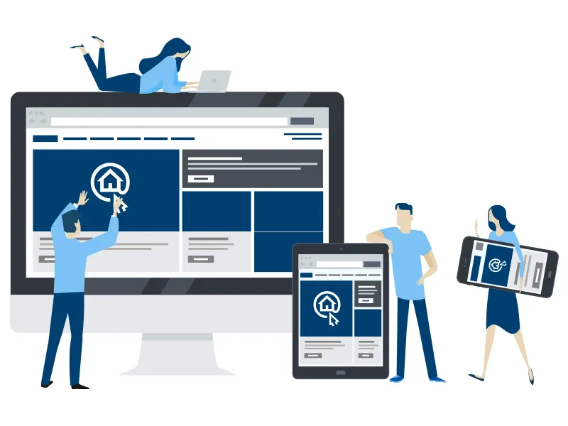 Immobilien-Website auf Desktop, Tablet und Smartphone